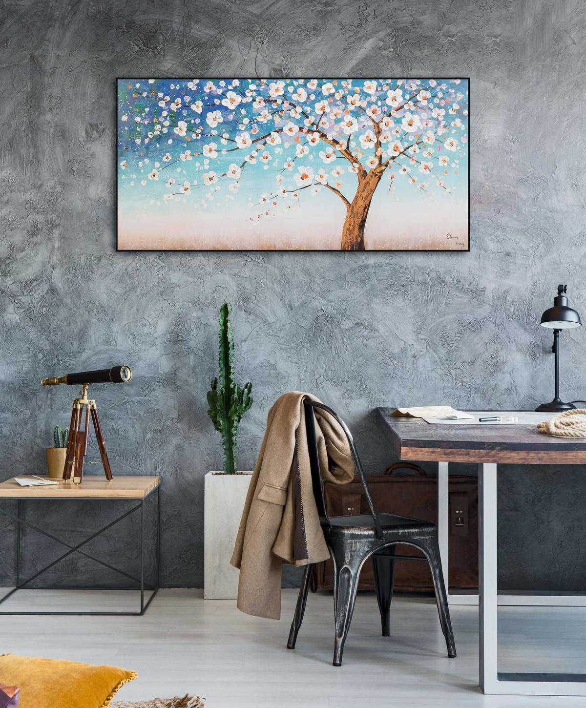ACRYLBILD HANDGEMALT 120/60 cm - Blau/Weiß, Holz/Textil (120/60cm) - KUNSTLOFT
