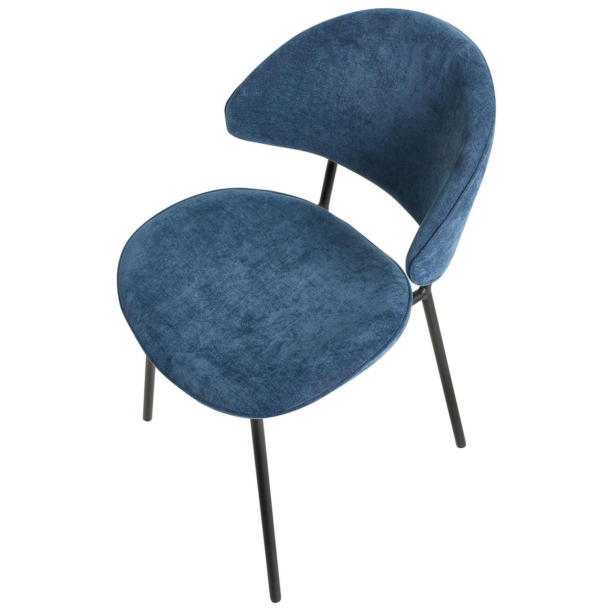 ESSZIMMERSTUHL 2er-Set Stoff Dunkelblau Kiana - Dunkelblau, Textil (50/81/59cm) - Beliani