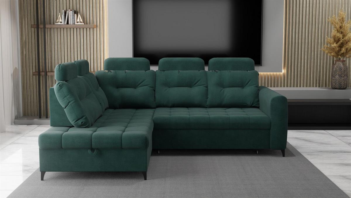 ECKSOFA Wendie - Grün, Holzwerkstoff/Textil (200/250cm) - Fun Möbel