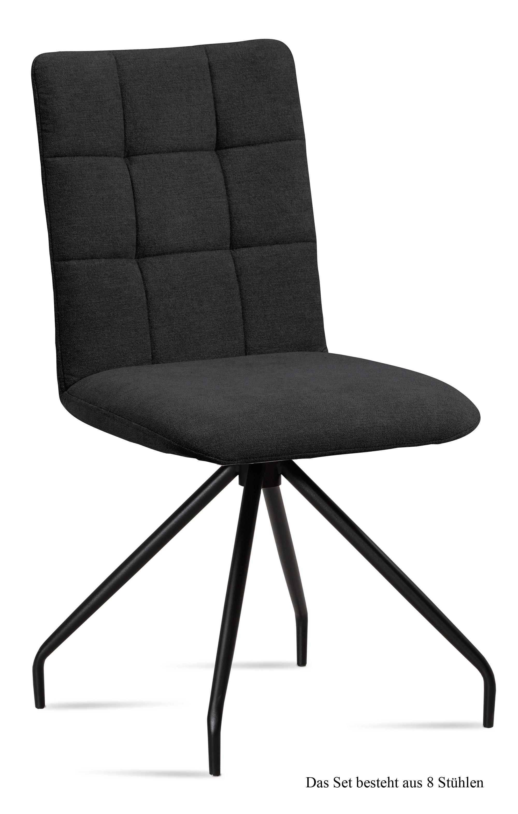 ESSZIMMERSTUHL (8er-Set) Devera 47x91x60 Schwarz/Anthrazit - Anthrazit/Schwarz, Kunststoff (60/91/47cm) - 58aufmkessel
