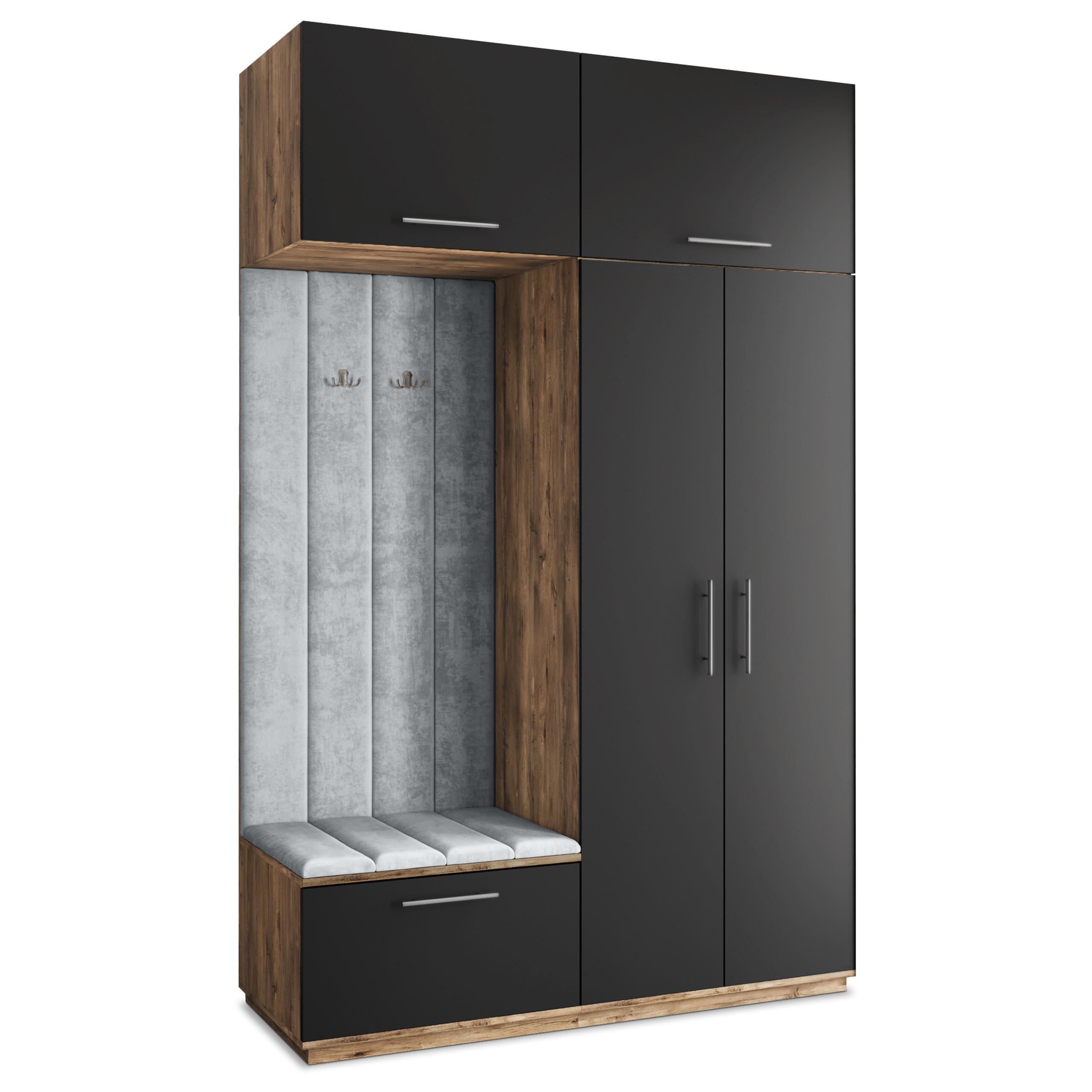 GARDEROBENSCHRANK REMA 150/240/60 cm Modern Eichefarben - Eichefarben/Hellgrau, Holzwerkstoff (150/240/60cm) - MASSENO