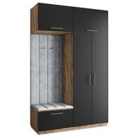GARDEROBENSCHRANK REMA 150/240/60 cm Modern Eichefarben - Eichefarben/Hellgrau, Holzwerkstoff (150/240/60cm) - MASSENO