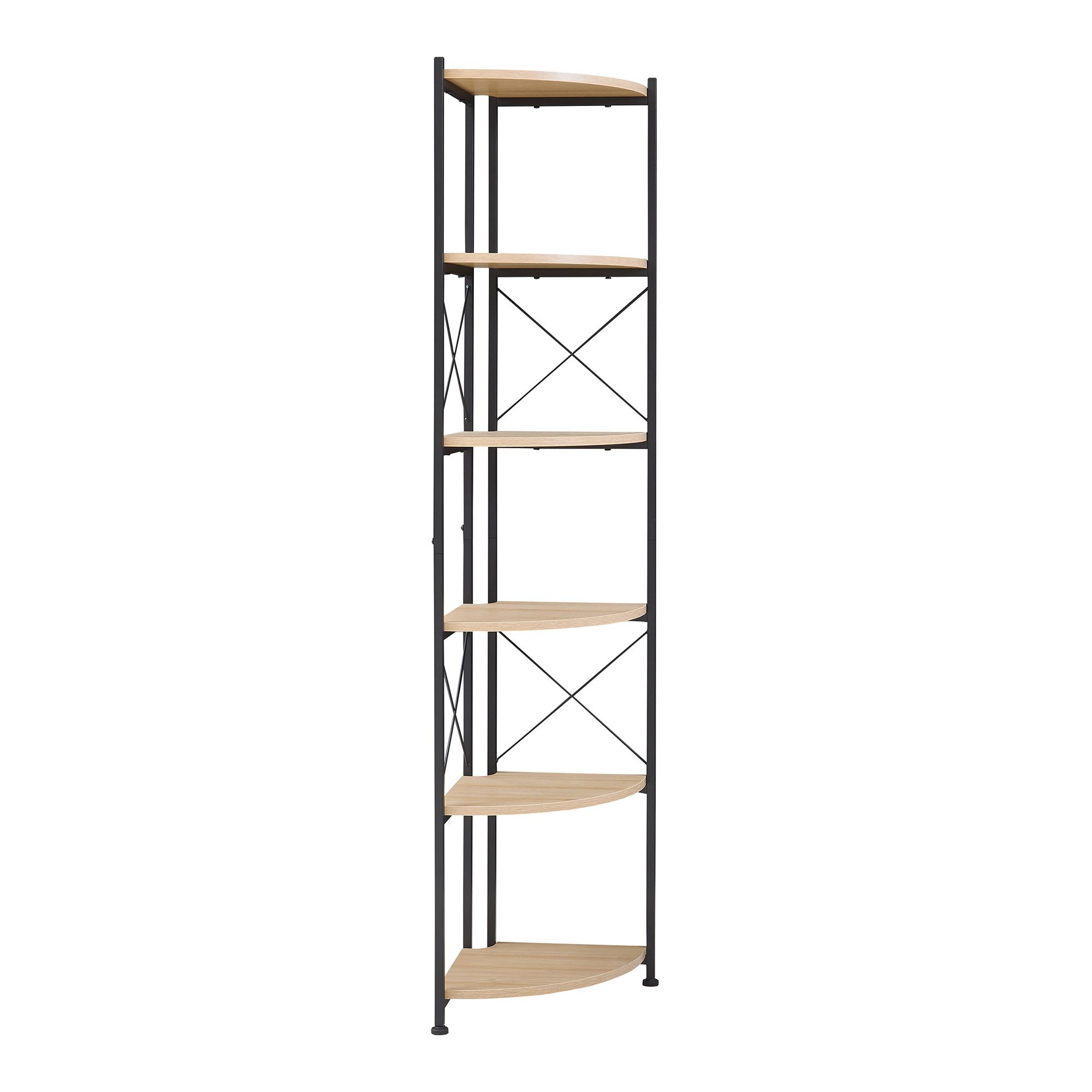 ECKREGAL Ulfborg - Schwarz/Braun, Holzwerkstoff/Metall (30/160/30cm) - [en.casa]