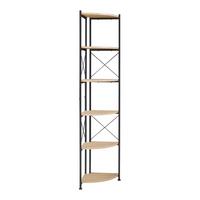 ECKREGAL Ulfborg - Schwarz/Braun, Holzwerkstoff/Metall (30/160/30cm) - [en.casa]