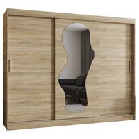 SCHIEBETÜRENSCHRANK mit Spiegel ULTRA 200/250/62 3-türig - Silberfarben/Sonoma Eiche, Holz (250/200/62cm) - MÖBEL KRYSPOL