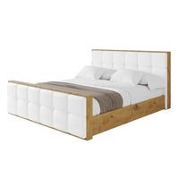 POLSTERBETT mit Bettkasten, Fußteil und Lattenrost, Boxbett ohne Matratze - ENZO7-Z 180x200 - Weiß Hochglanz, Holzwerkstoff/Textil (180/200cm) - ALTDECOR