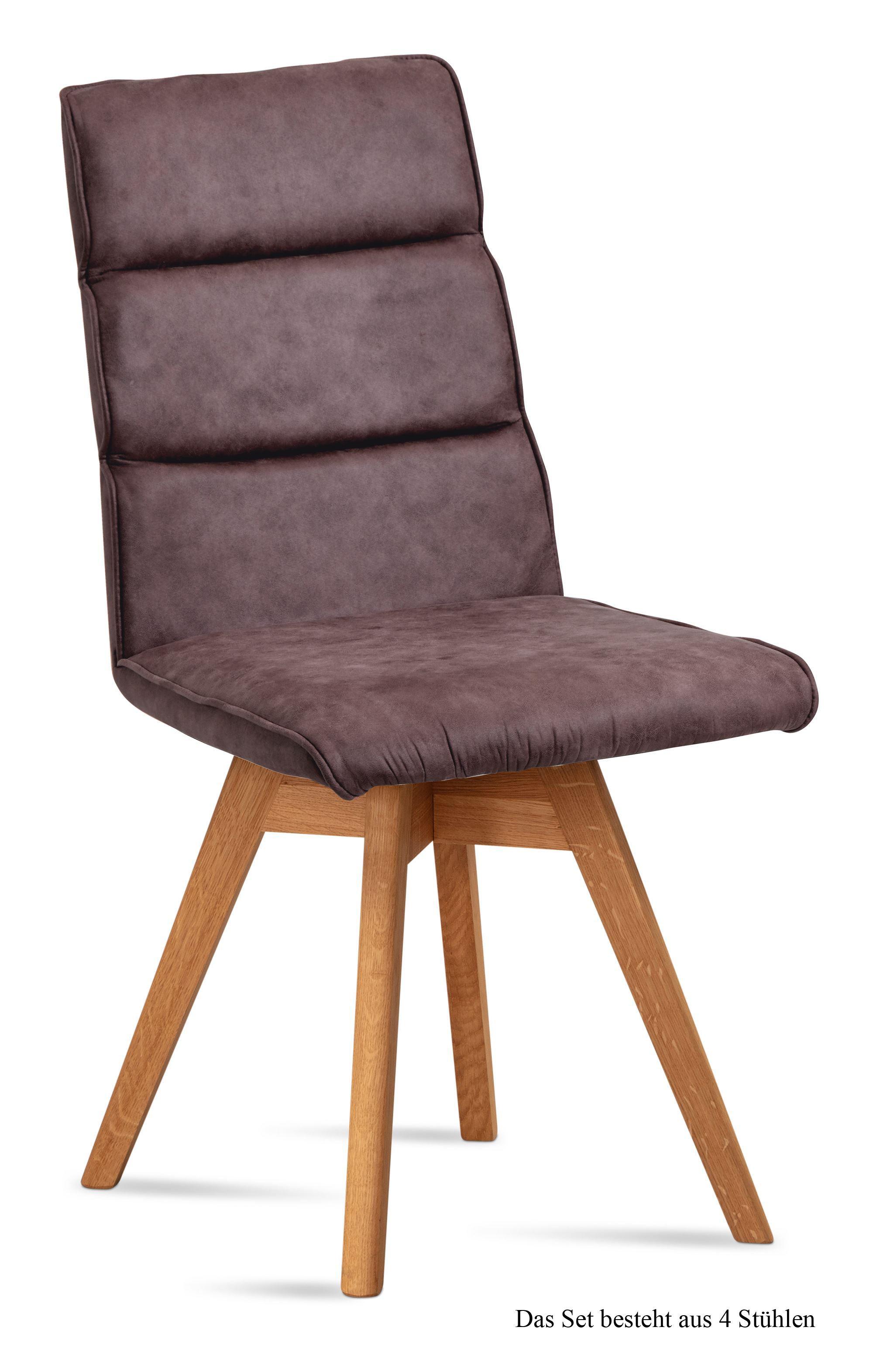 ESSZIMMERSTUHL drehbar (4er-Set) Doris 47x92x60 Eiche geölt/Braun - Eichefarben/Braun, Kunststoff (60/92/47cm) - 58aufmkessel