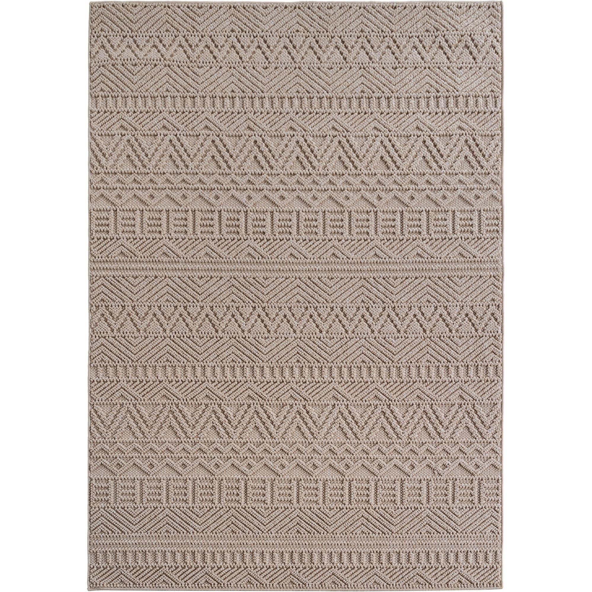 TEPPICH Flachgewebe LANGAU in Beige, mit Ethno-Streifen, 240 x 340 cm - Beige, Textil (240/340cm) - KADIMA DESIGN