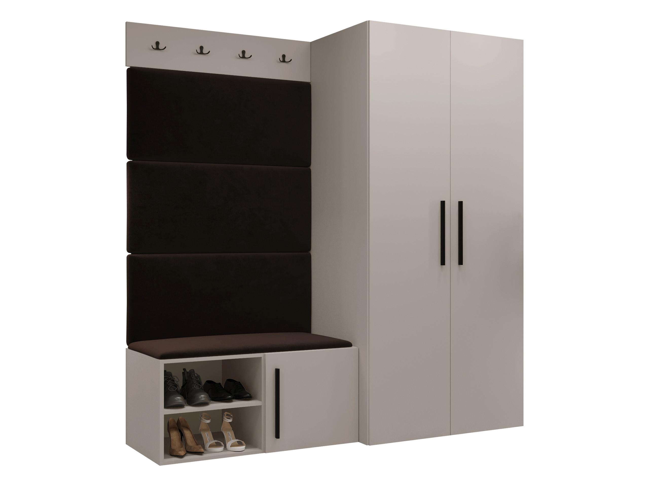 GARDEROBEN-SET Medi I - Kaschmir/Schwarz, Holzwerkstoff/Kunststoff (80/191/50cm) - MIRJAN24