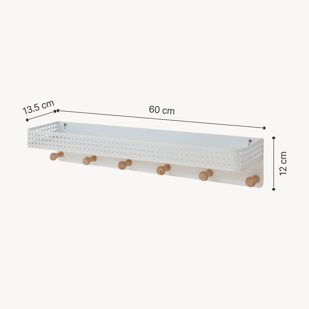 WANDGARDEROBE Jäller - Weiß, Metall (60/12/13.5cm) - [en.casa]