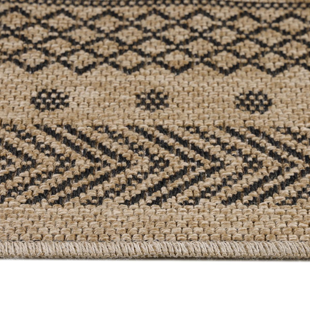 TEPPICH Outdoor KASBERG in Schwarz, im Vintage-Stil, aus Polypropylen, 120 x 170 cm - Beige, Textil (170/120cm) - KADIMA DESIGN