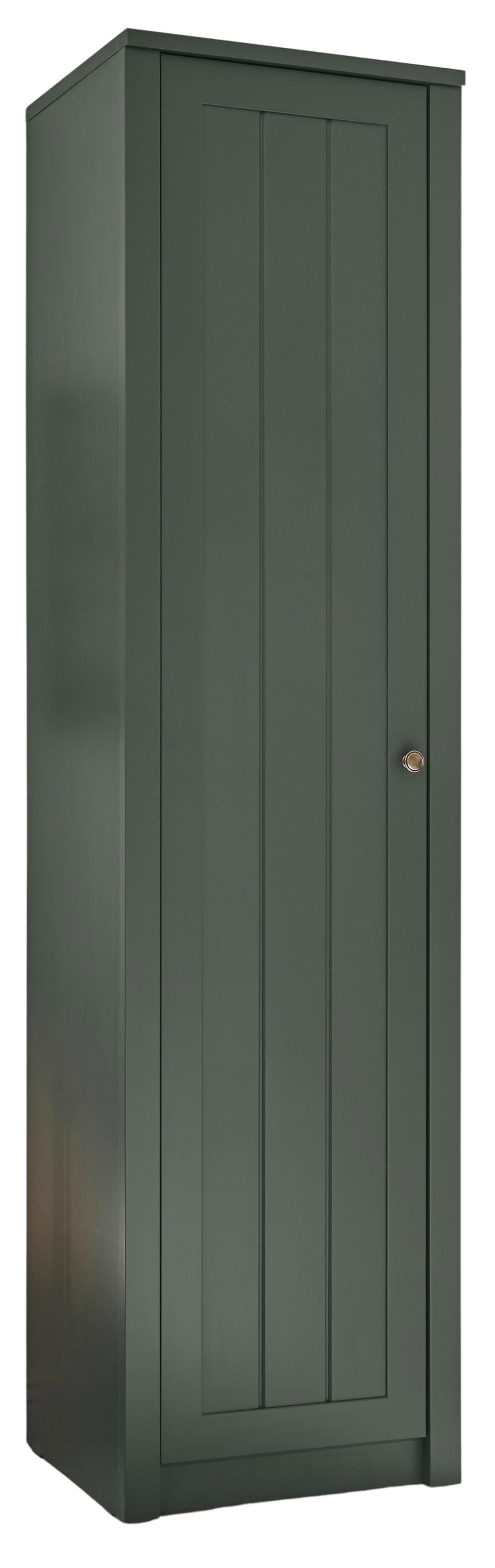 SCHUHSCHRANK grün, Landhausstil, Mehrzweckschrank 50 x 197 cm - Dunkelgrün/Goldfarben, Holzwerkstoff/Metall (50/197/43cm) - Furn.Design
