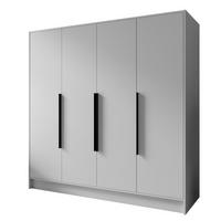 DREHTÜRENSCHRANK BERON 200/200/51 cm Modern Kleiderschrank 4-türig Weiß - Weiß, Holzwerkstoff (200/200/51cm) - MASSENO