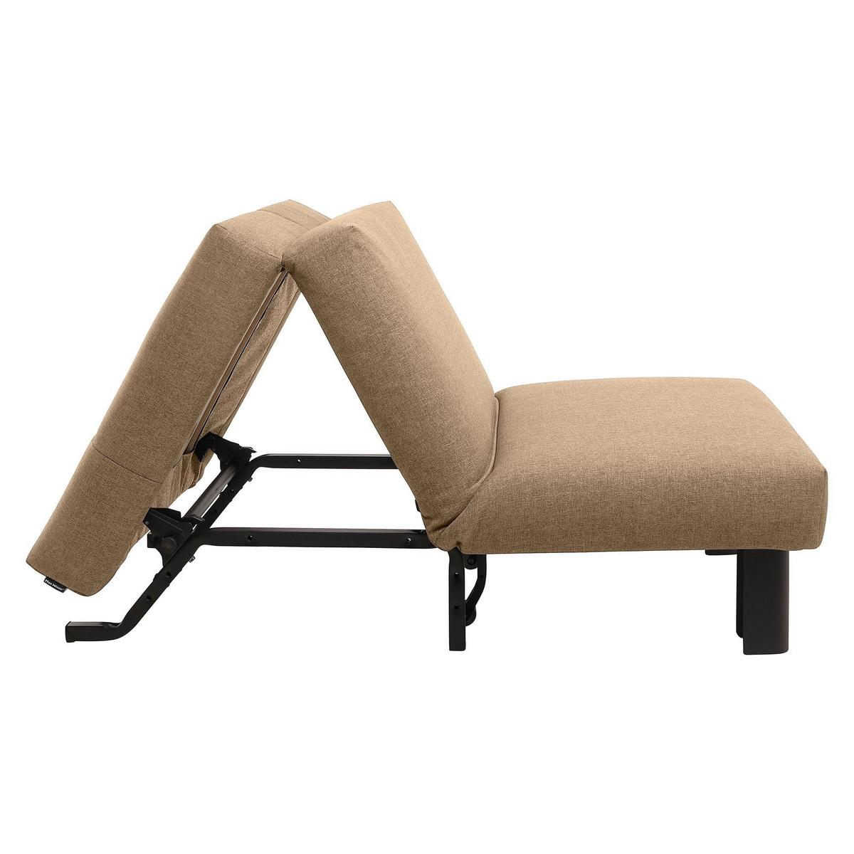 FALTSESSEL Kalomira Bezug Flachgewebe Metall schwarz / sand - Sandfarben, Kunststoff (100/85/85cm) - 58aufmkessel