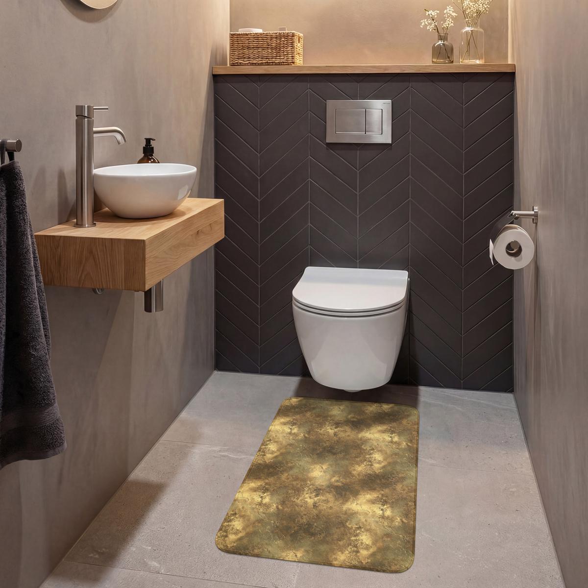 WC-VORLEGER Antik - Metallic-Look - Gold WC Teppich 50x80 cm - Goldfarben, Textil (50/1cm) - OnlyWow