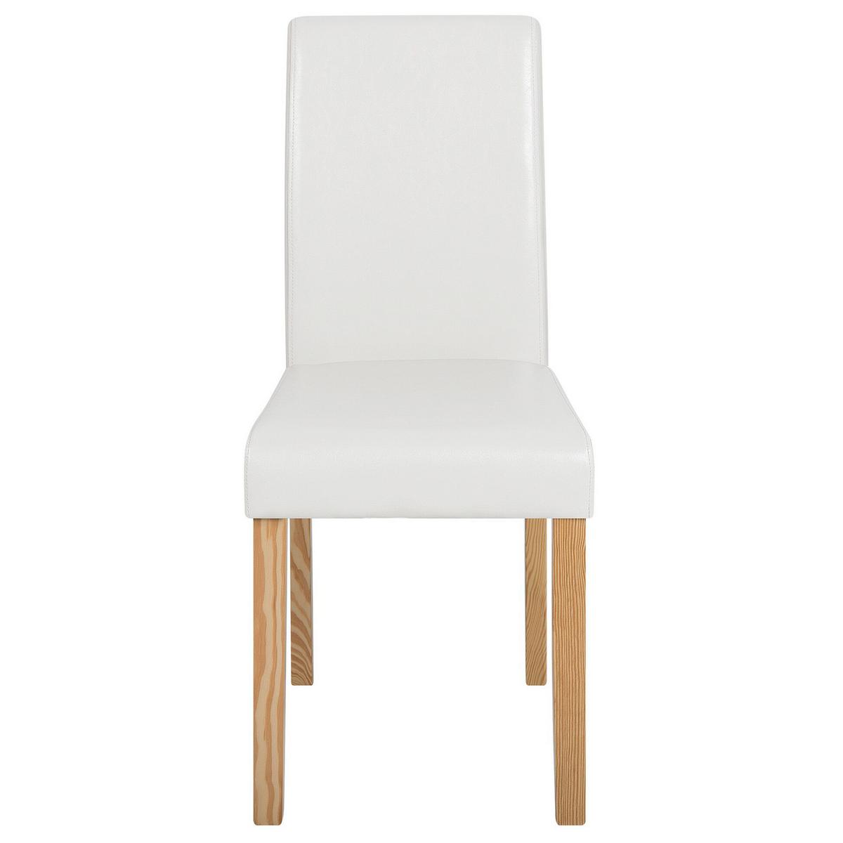 ESSZIMMERSTUHL 2er-Set Kunstleder Weiß Broadway - Weiß, Holz/Textil (42/93/59cm) - Beliani