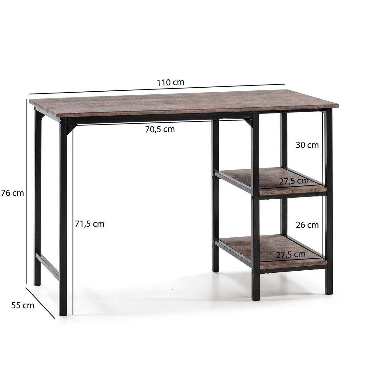 SCHREIBTISCH 110/55/76 Colon Schwarz - Schwarz, Holzwerkstoff (55/110/76cm) - VS Venta-stock