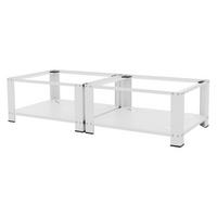 DOPPEL WASCHMASCHINEN UNTERGESTELL mit 2 Ablagen Weiß 128x54 cm aus Stahl - Weiß, Metall (128/32/54cm) - ML-DESIGN