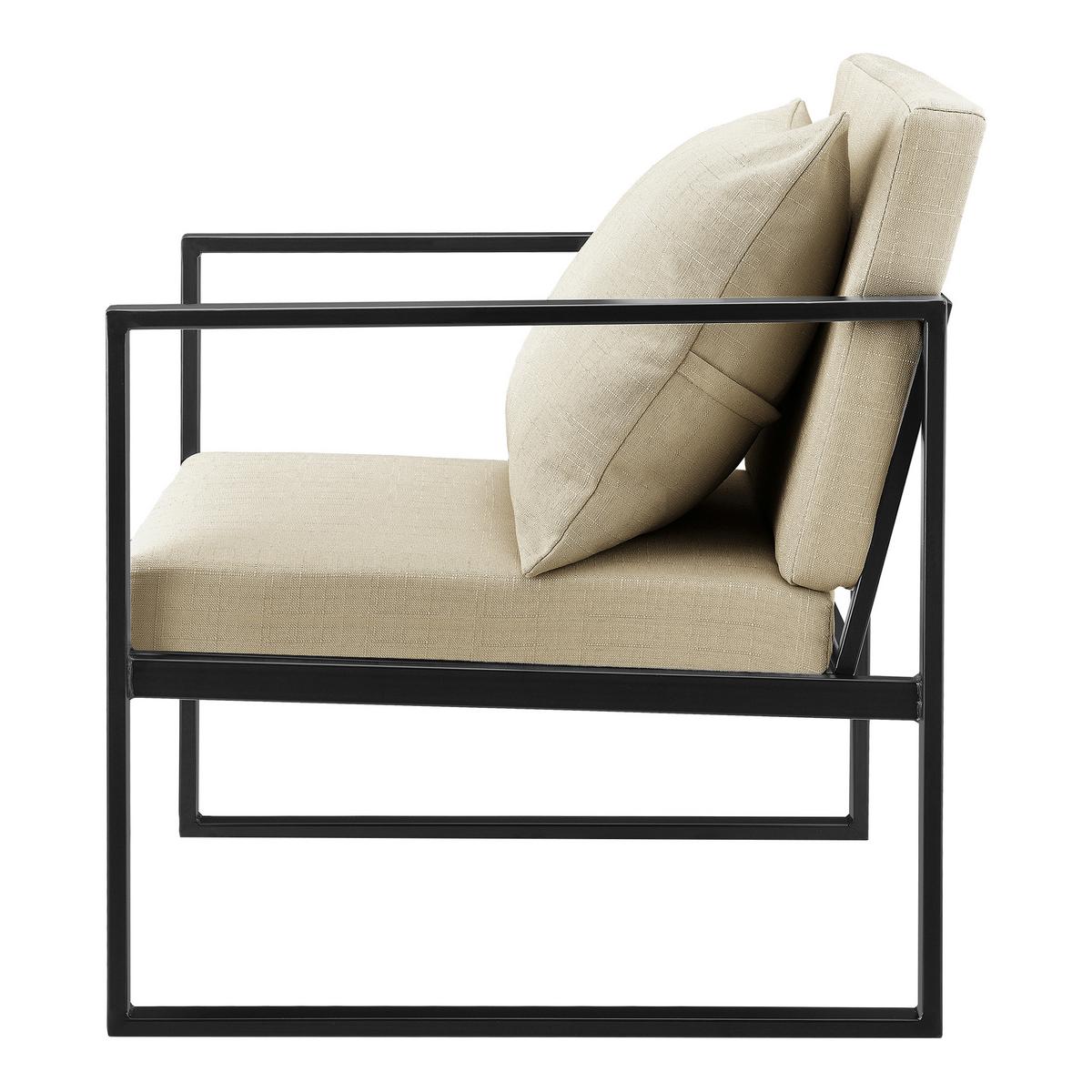 SESSEL-SET 2 TLG. Ragusa - Sandfarben, Textil/Metall (60/70/60cm) - [en.casa]