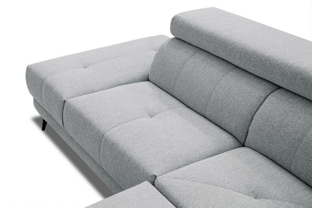 ECKSOFA MORELLO 5-Sitzer, silberfarben - Silberfarben/Schwarz, Holzwerkstoff/Textil (158/269cm) - Wozimo