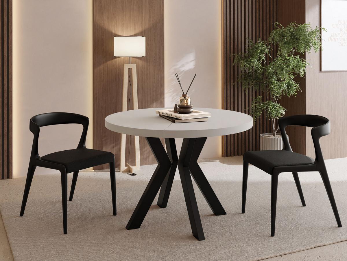 ESSTISCH Savio rund ausziehbar verlängerbar, Kaschmir 80-130/80/77 cm - Kaschmir/Beige, Holz/Holzwerkstoff (80/130/77cm) - WFL GROUP