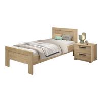 KINDERZIMMER SET Keelia Eiche Melamin mit Bett 90x200 und Nachtkonsole - Eichefarben, Kunststoff (100/1/200cm) - 58aufmkessel