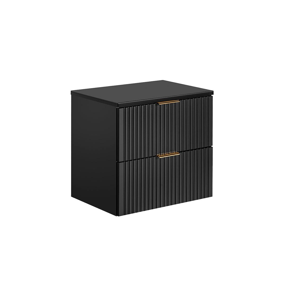 WASCHTISCHUNTERSCHRANK 60.6cm Adriel Mattschwarz - Schwarz, Holzwerkstoff (60.6/59/46cm) - Petits-meubles