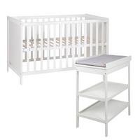 KINDERZIMMERSET 3-tlg roba Style grau - Weiß, Holzwerkstoff (66/76/123cm) - Roba