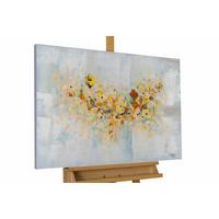 ACRYLBILD HANDGEMALT 90/60 cm - Blau/Gelb, Holz/Textil (90/60cm) - KUNSTLOFT