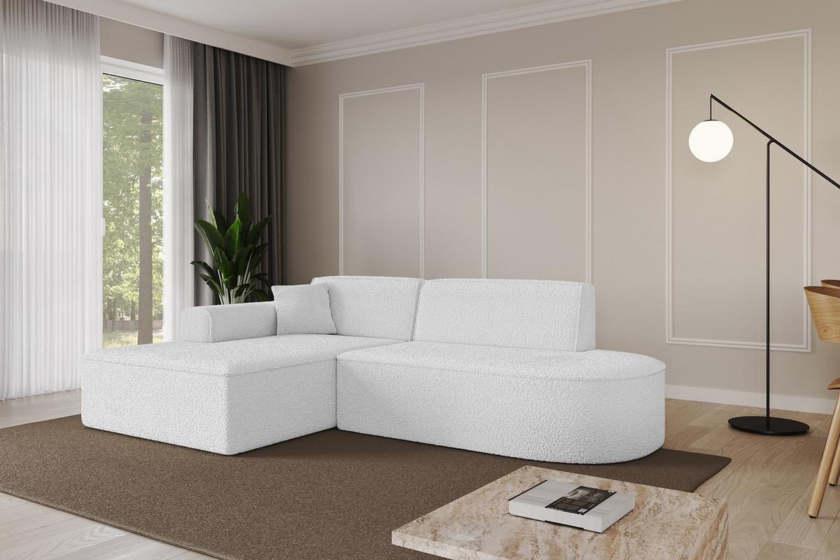 ECKSOFA Ottomane Links IREA-L1-v3 - 232x165x77 cm Weiß - Weiß, Holzwerkstoff/Textil (232/165cm) - ALTDECOR