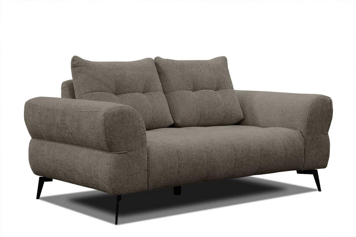 SOFA SALVINI 2-Sitzer, taupe - Taupe/Schwarz, Holzwerkstoff/Textil (176/88/99cm) - Wozimo