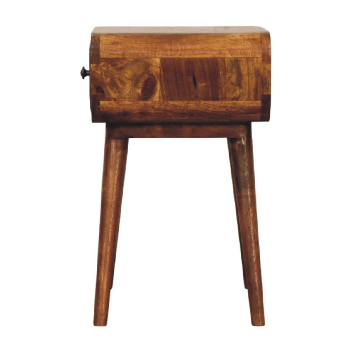 NACHTTISCH Massivholz Avora Mini Kastanienbraun, 1 Schublade, Dunkelbraun - Dunkelbraun/Messingfarben, Mangoholz/Holz (30/49/30cm) - Artisan Furniture
