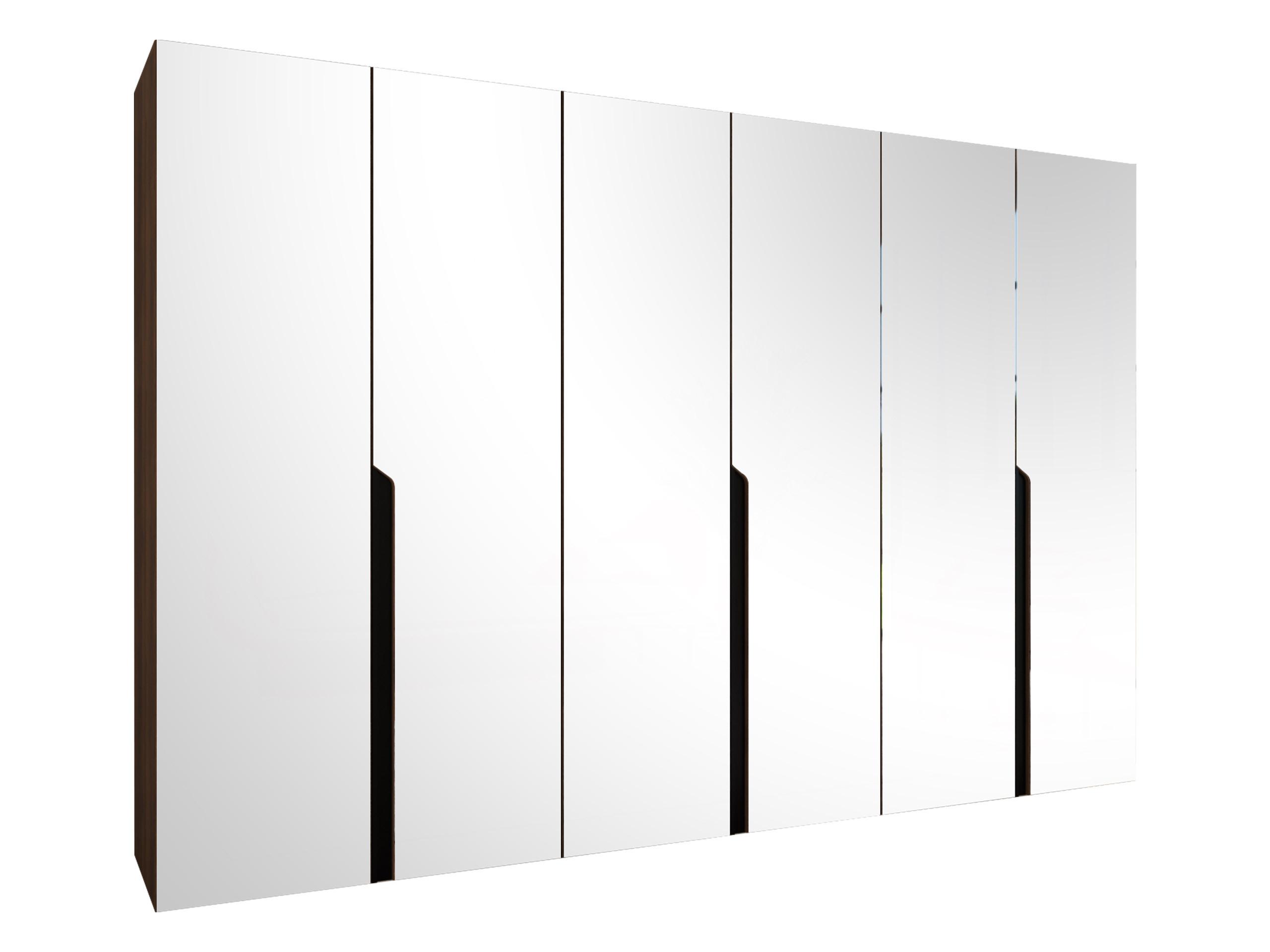 DREHTÜRENSCHRANK Mila III 300 - Nussbaumfarben/Schwarz, Holzwerkstoff/Kunststoff (300/202/52cm) - MIRJAN24
