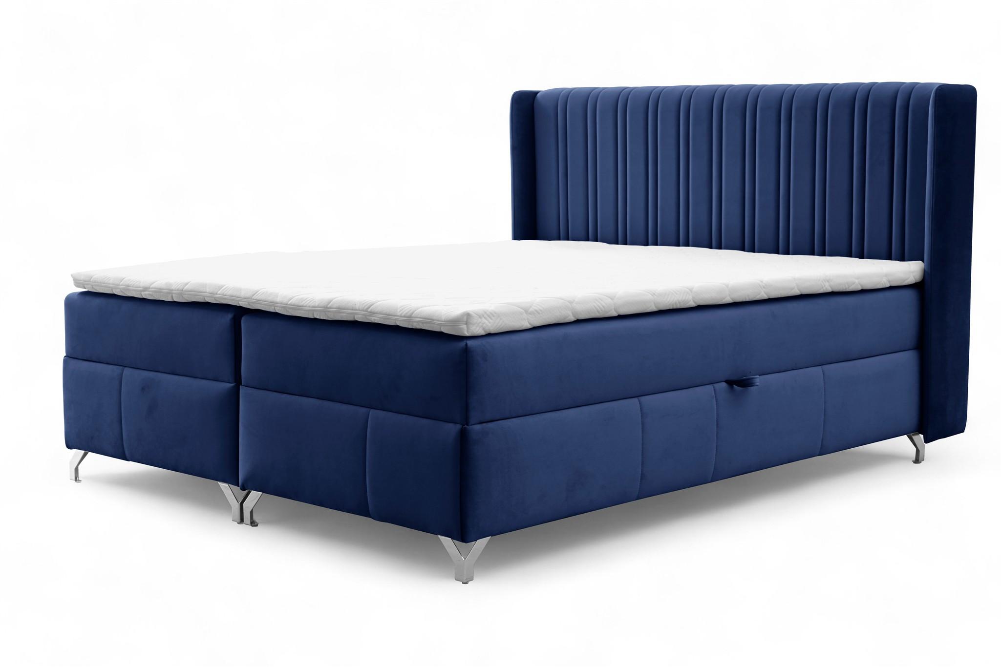 BOXBETT Damien - Blau, Holzwerkstoff/Textil (120/200cm) - Fun Möbel