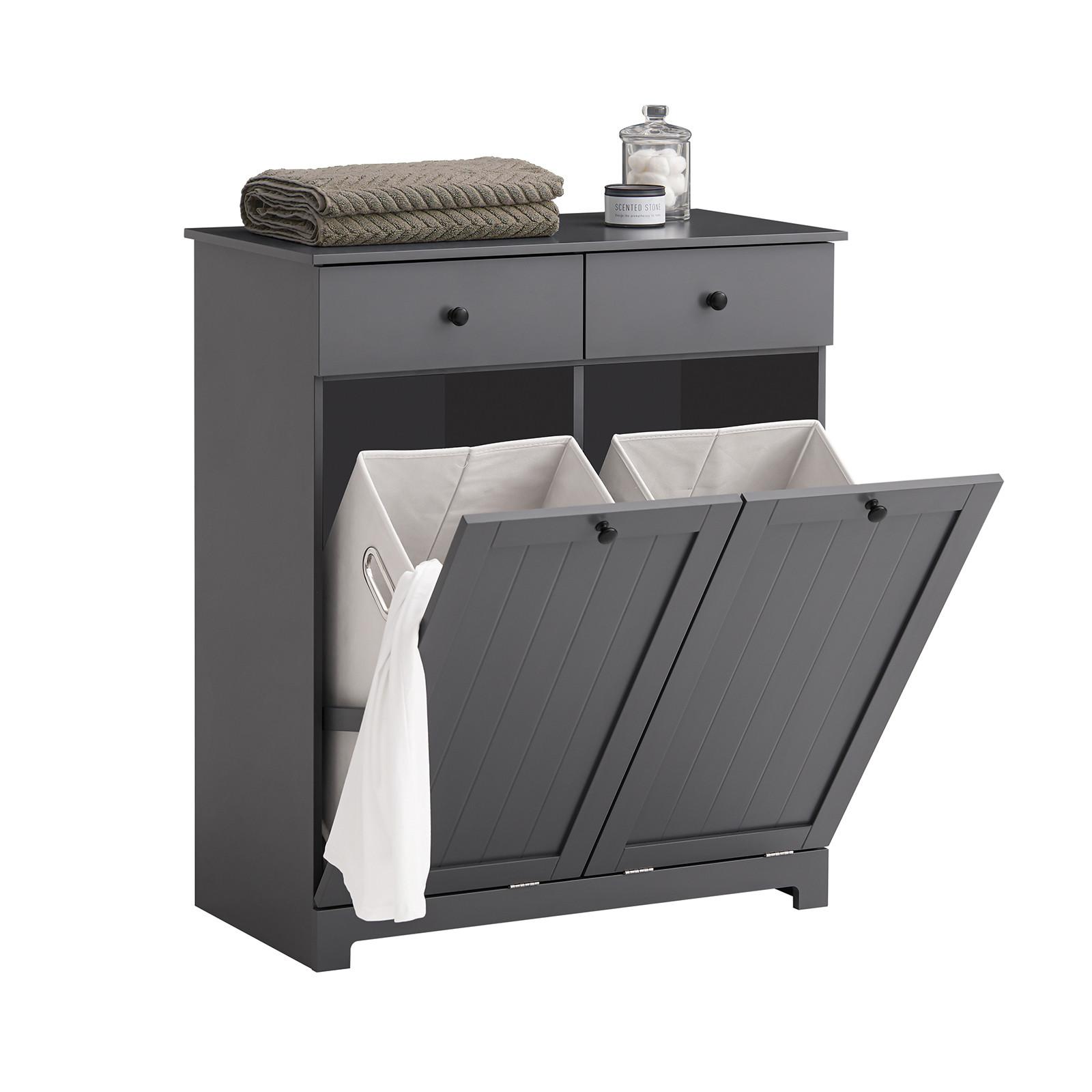 WÄSCHESCHRANK Grau - Grau, Holzwerkstoff (78/90/38cm) - SoBuy