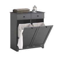 WÄSCHESCHRANK Grau - Grau, Holzwerkstoff (78/90/38cm) - SoBuy