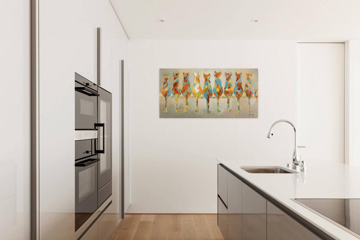 ÖLGEMÄLDE 120/60 cm - Blau/Gelb, Holz/Textil (120/60cm) - KUNSTLOFT