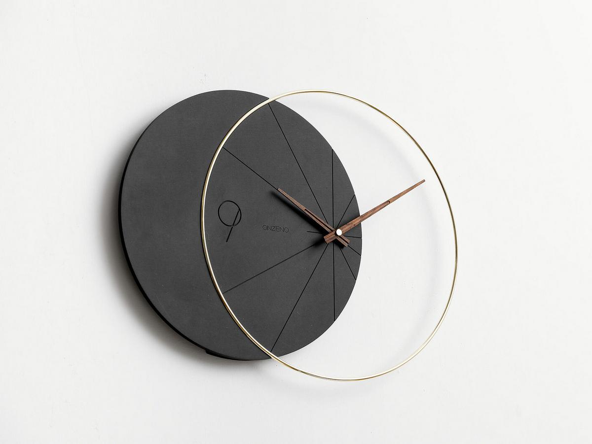 WANDUHR Design 58/40,4 cm - Schwarz, Holzwerkstoff/Metall (1.66/40.4/1cm) - ONZENO