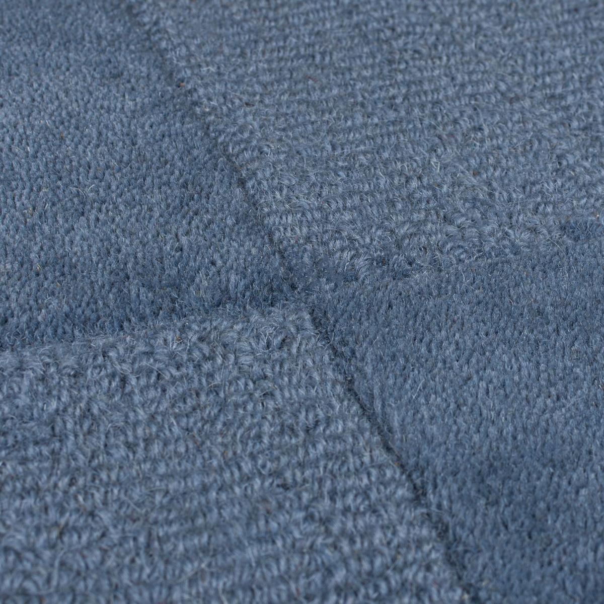 WOLLTEPPICH DEBEN, mit Schachbrettmuster, Blau, 120 x 170 cm - Blau, Textil (170/120cm) - KADIMA DESIGN