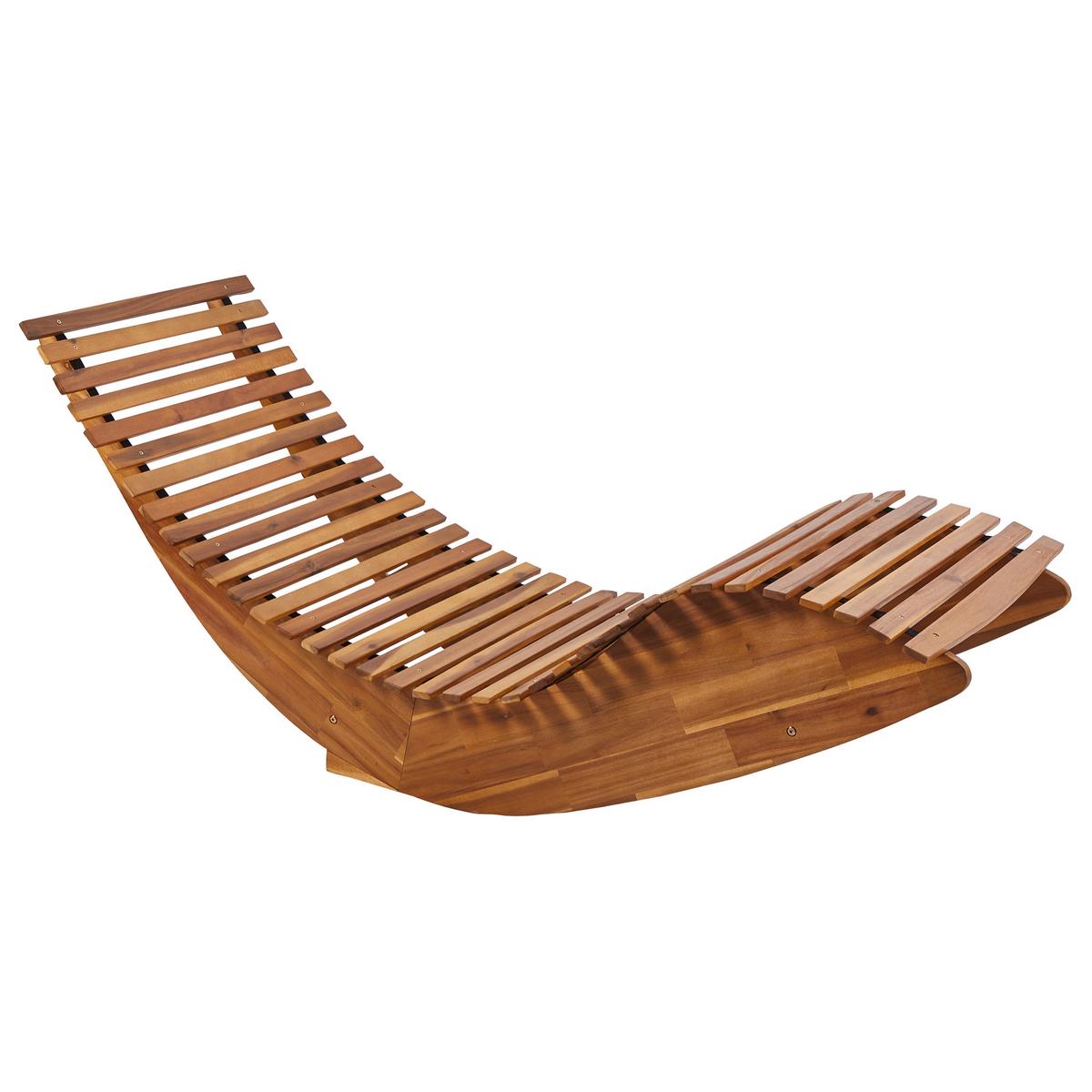 SONNENLIEGE mit Kissen Blau Brescia Premium - Braun, Holz (60/90/176cm)