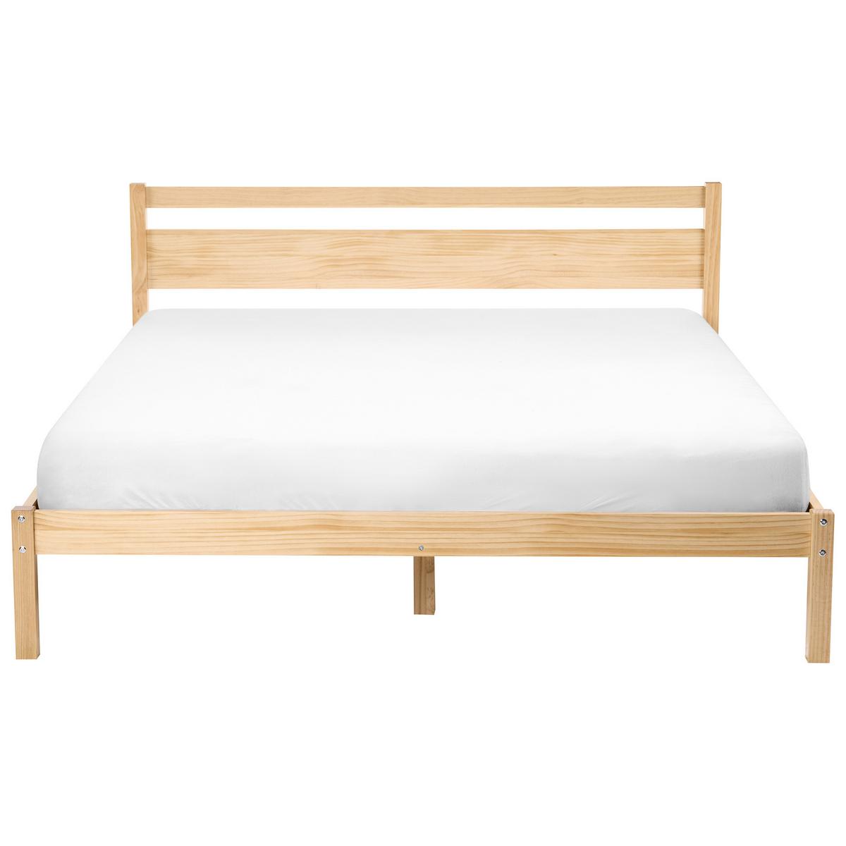 BETT mit Lattenrost 160/200 Kiefernholz Hellbraun Mercurer - Hellbraun/Braun, Holz (160/200cm) - Beliani
