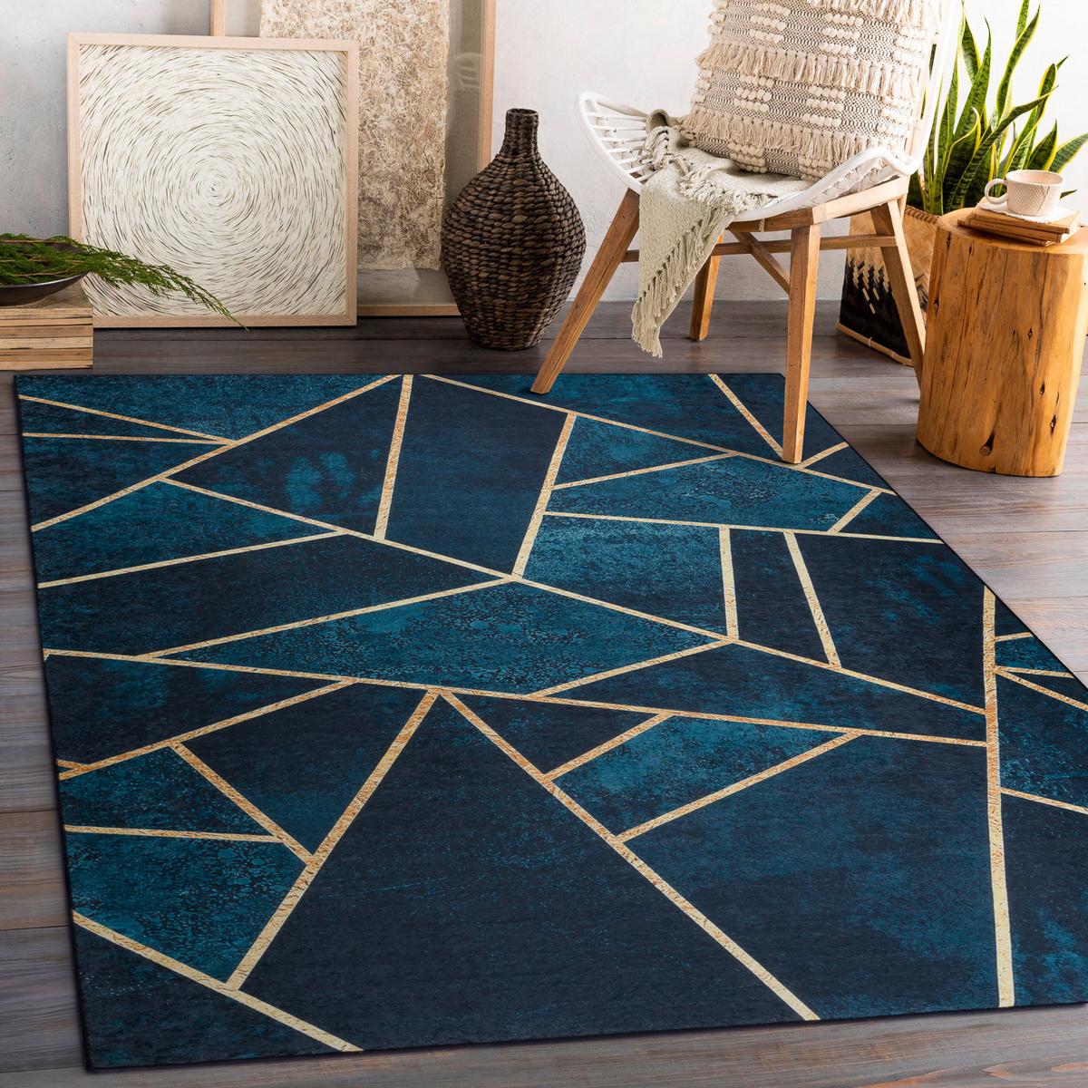 TEPPICH Andre 120/170 cm - Blau, Textil (120/170cm) - rugsX