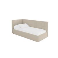 EINZELLBETT Jugendbett mit Bettkasten und Matratze H3/H4, Rechts - TULY 100x200 Dunkelbeige - Taupe, Holzwerkstoff/Textil (100/200cm) - ALTDECOR