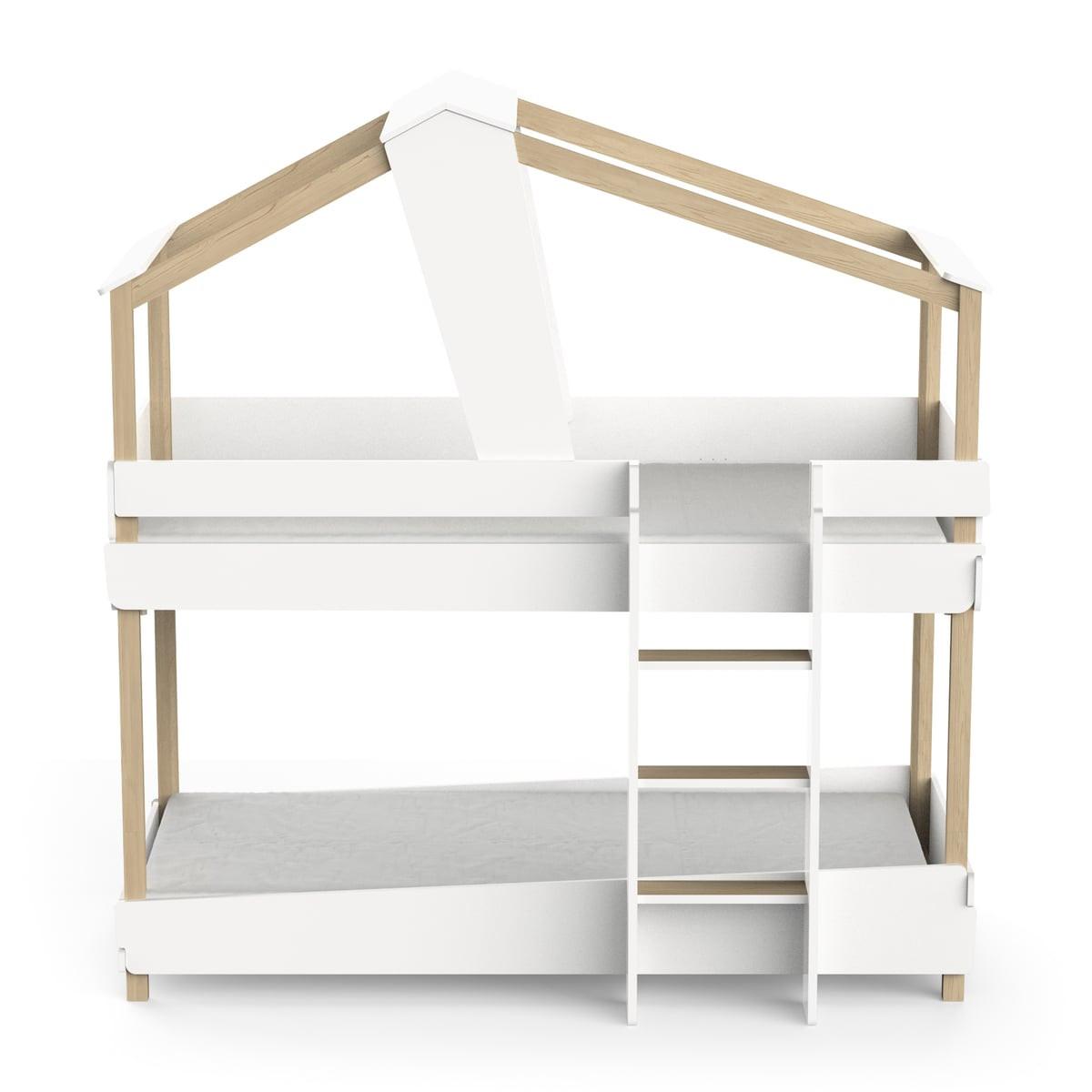 ETAGENBETT 90x200 H214 cm - TIMBER - Weiß, Holzwerkstoff (200/90cm) - Calicosy