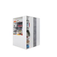 DREHTÜRENSCHRANK GALIA 135/190/135cm 2-türig Weiß - Weiß/Grau, Holzwerkstoff (135/190/135cm) - MASSENO
