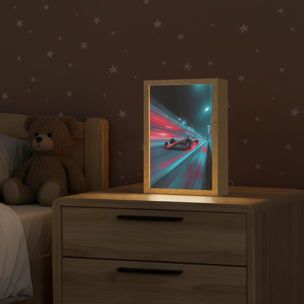 NACHTTISCHLAMPE Rennwagen - Rot - Geschwindigkeit 20x30 cm - Türkis, Holzwerkstoff (8/20/30cm) - OnlyWow