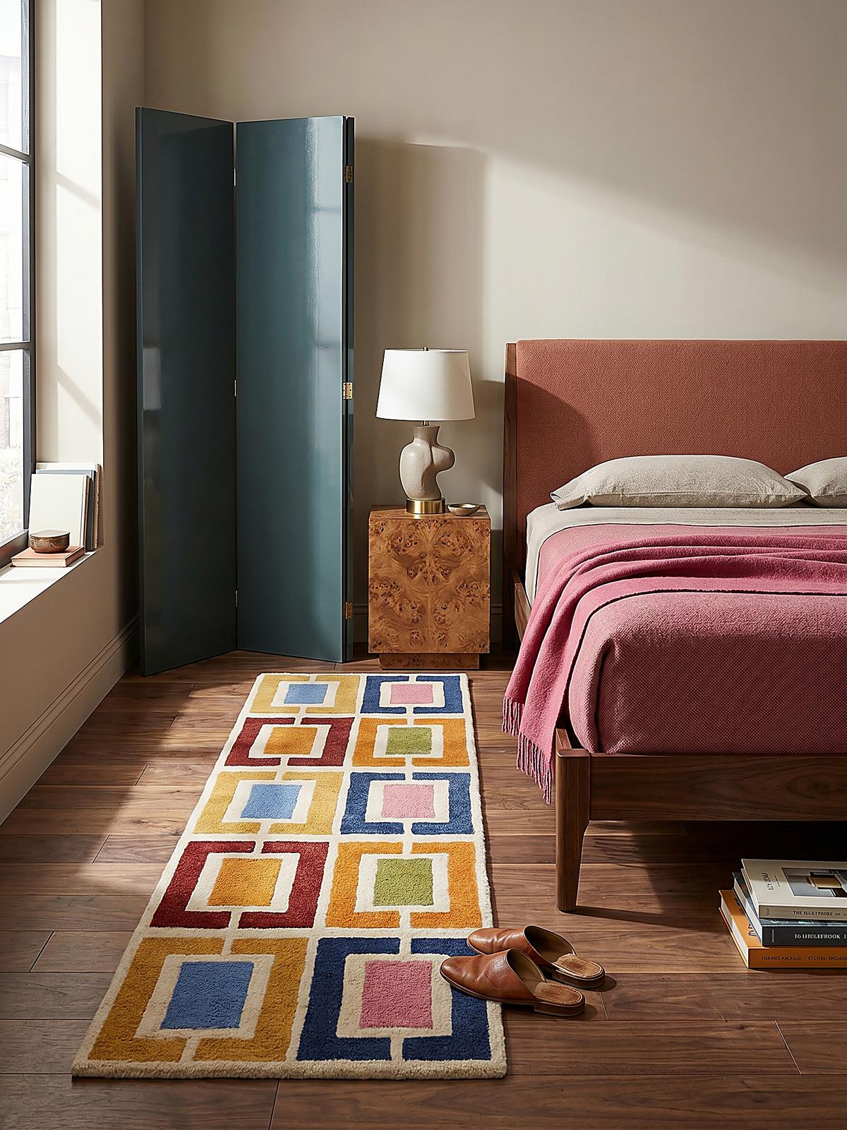 WOLLTEPPICH DERWENT, geometrisch, Orange-Bunt, 60 x 230 cm - Multicolor, Textil (230/60cm) - KADIMA DESIGN
