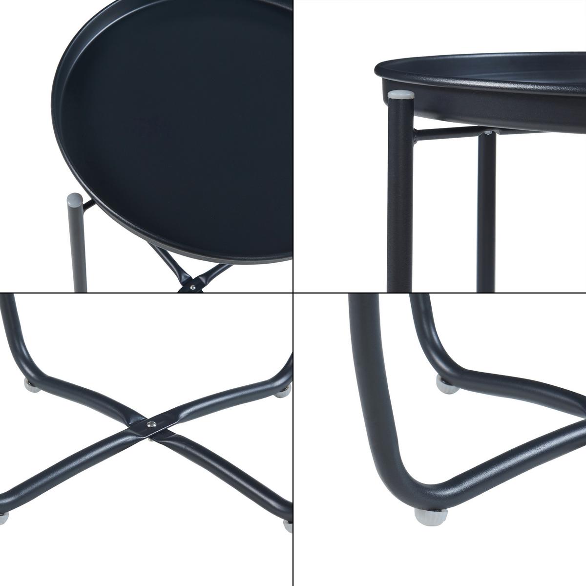 TABLETTTISCH Sandefjord - Schwarz, Metall (40/40/53cm) - [en.casa]