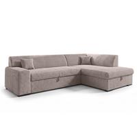 ECKSOFA L Form Minosa Beige 260/175/71 cm Rechts mit Schlaffunktion - Beige/Schwarz, Kunststoff/Textil (175/260cm) - AX Living