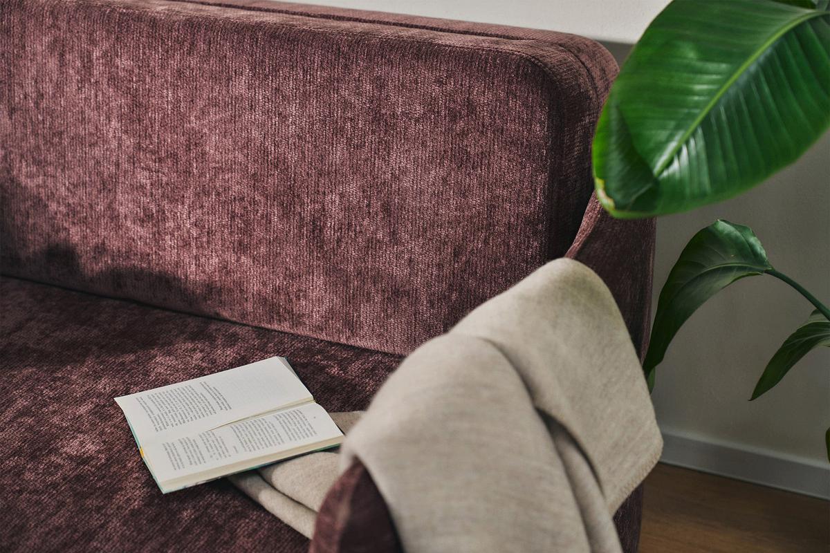 SCHLAFSOFA Paxi 165 cm - Lila/Schwarz, Textil/Metall (165/84/106cm) - Selsey